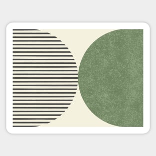 Half Circle Stripes - Green Black Sticker